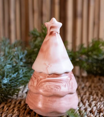 Star Christmas tree marble - Λευκό με καφέ εφέ μαρμάρου