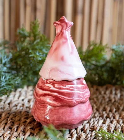 Star Christmas tree marble - Λευκό με μπορντό εφέ μαρμάρου