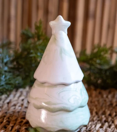 Star Christmas tree marble - Λευκό με πράσινο εφέ μαρμάρου